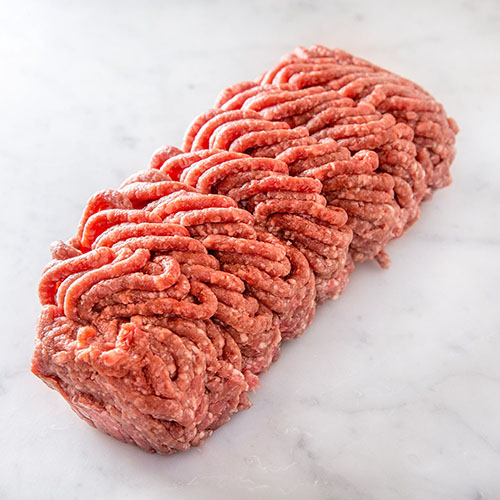 ground beef on a marble background