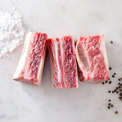 cut ribs with pepper and salt