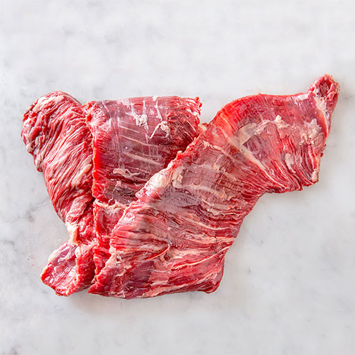 skirt steak arranged for presentation